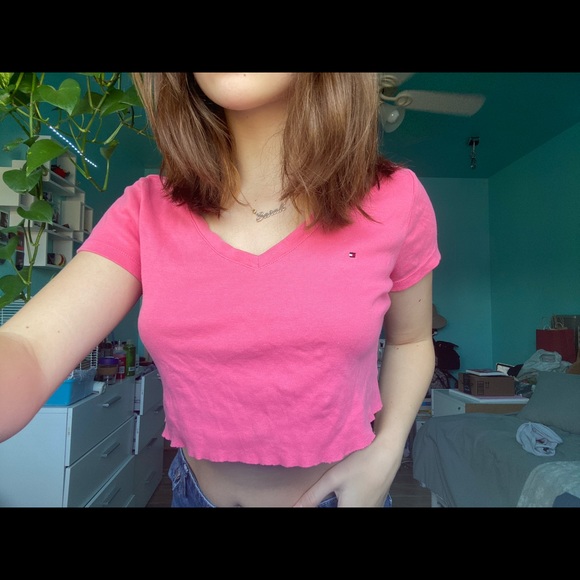 Tommy Hilfiger Tops - cropped tommy t shirt